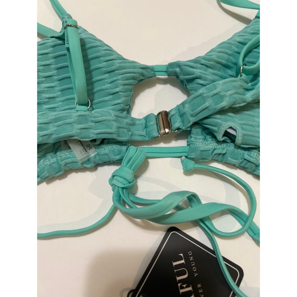 ZAFUL Cutout Bikini Set with Adjustable Straps Honeycomb Green NWT Size 4 - Picture 5 of 12